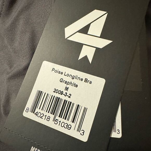 NWT Four Laps ‘Poise’ Longline Sports Bra in Graphite Size M - Picture 7 of 10